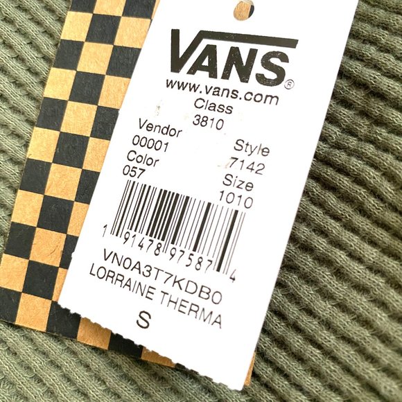 Vans Lorraine Therma Women's Size Long Sleeve Casual Skate Green VN0A3T7KDB0 - Picture 3 of 4